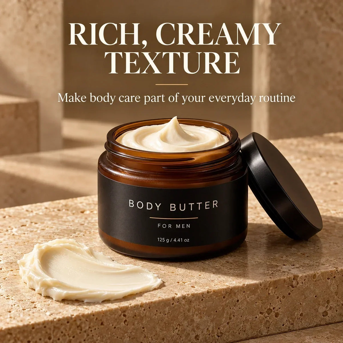🧴 Miriano Pheromone Body Butter – shea butter & cocoa butter, 12-hour scent, non-greasy finish; replaces both body lotion and eau de cologne. For men who want to smell great all day long.