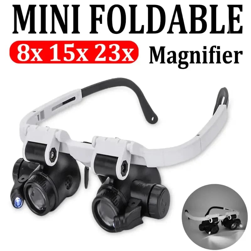 🔍 LIMITED-TIME 50% OFF! 💥 Adjustable Head Magnifier with Light – 8x-23x Zoom, Hands-Free, LED Illumination ✨