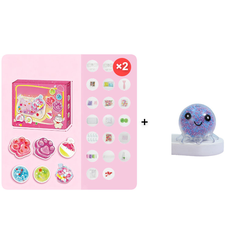 🔥🧁DIY Fried Ice Squishy Toy Kit with Cat Claw Design for Kids