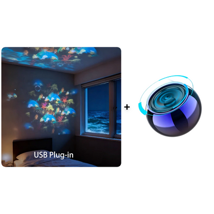 💞60K+ SOLD!🌊 Ocean Wave Projector Light – Dynamic Rotating Aurora, Adjustable Brightness, Rechargeable