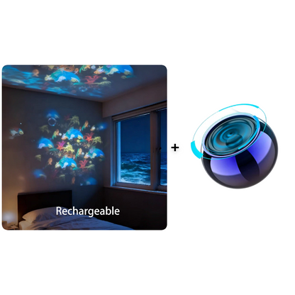 💞60K+ SOLD!🌊 Ocean Wave Projector Light – Dynamic Rotating Aurora, Adjustable Brightness, Rechargeable