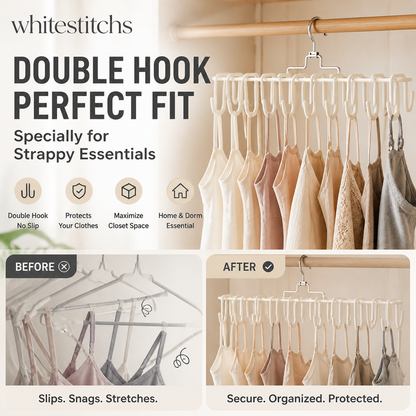 📢📢50% OFF!! ⏰ Lingerie Hanger with Straps — Multifunctional Double-Hook Holder for Camisoles