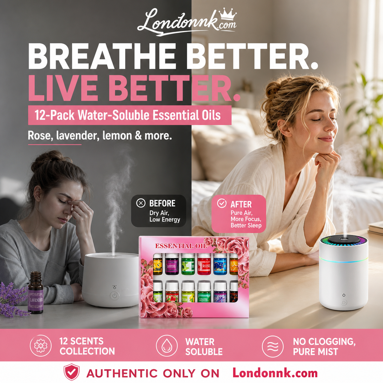 🌺 Last Day: 50% Off for a Limited Time! 🌷12-Pack Water Soluble Essential Oils Set
