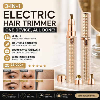 ⏳🔥LIMITED-TIME 50% OFF! ⏰Portable Electric Eyebrow Trimmer – Interchangeable Heads 🪒