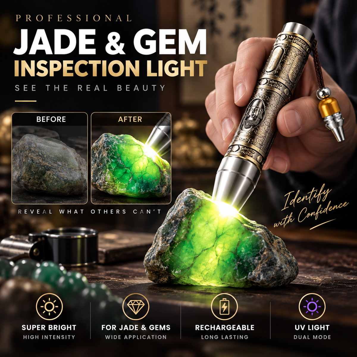 ⏳Limited-time 50% off⏰Multifunctional Gemstone Appraisal Flashlight💎🔦