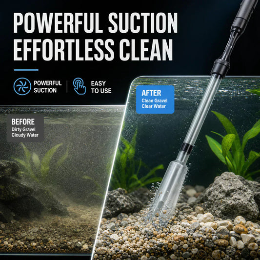 🥳2026 HOT SALE🥳💞50K+ SOLD!🐠Electric Aquarium Gravel Cleaner – Battery‑powered, no manual pumping. Adjustable tube length fits small to large tanks. Clean gravel & change water with ease! 🧹✨