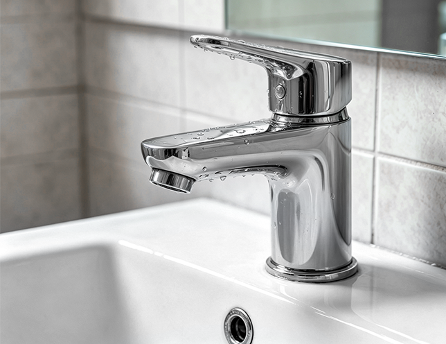 Bathroom faucet after cleaning