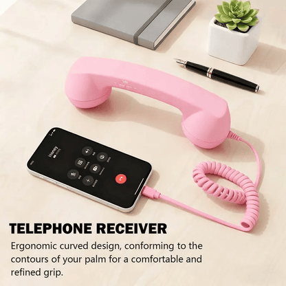 🎄Christmas Sale📞Retro Phone Handset for iPhone & Android, Type-C Vintage Telephone Receiver with HD Microphone & Speaker