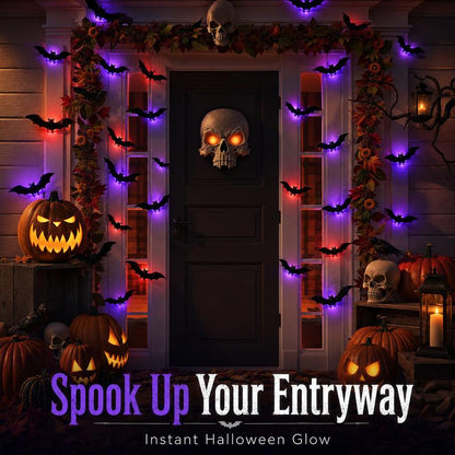 🦇 Halloween Decoration: 3D LED Bat-Shaped Wall Light