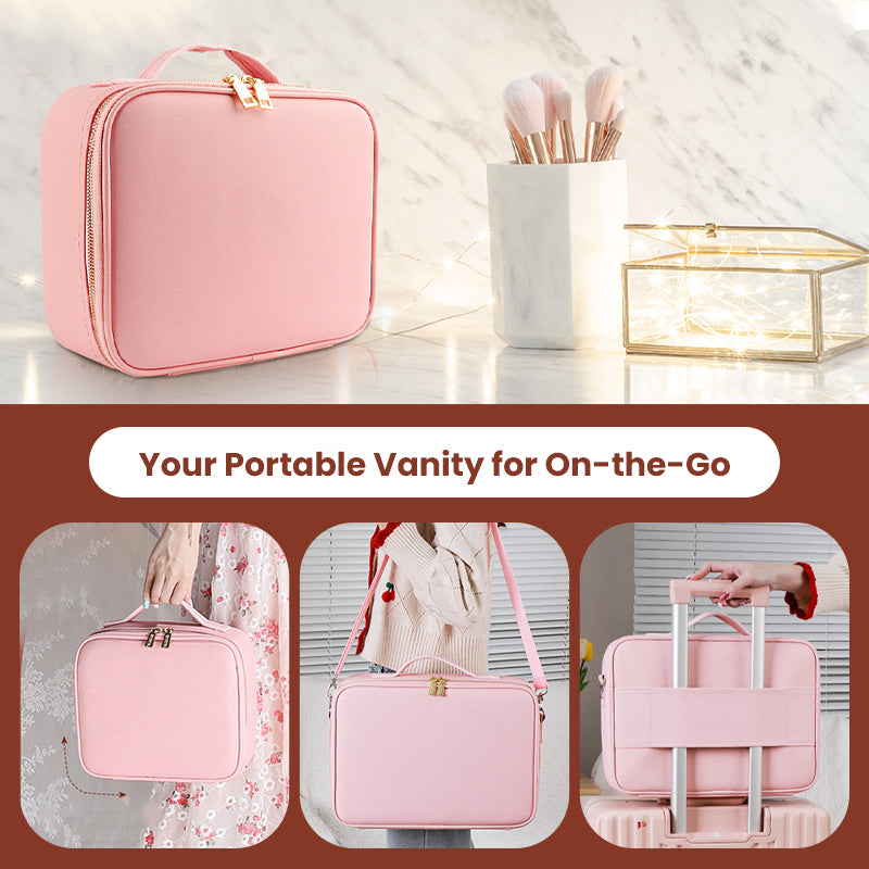 ✨ Flawless Makeup Anywhere – Portable LED Mirror Makeup Bag! ✨