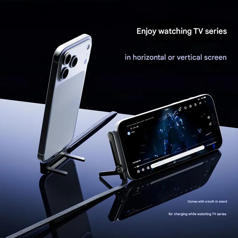 ⚡ 2-in-1 Invisible Charger Cable with Stand – 240W Super Fast Charging & Secure Phone Holder 📱🚀