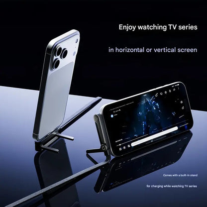 ⚡ 2-in-1 Invisible Charger Cable with Stand – 240W Super Fast Charging & Secure Phone Holder 📱🚀