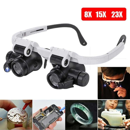 🔍 LIMITED-TIME 50% OFF! 💥 Adjustable Head Magnifier with Light – 8x-23x Zoom, Hands-Free, LED Illumination ✨