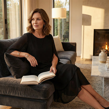 🎁 50% OFF! Women's Elegant Layered Ruffle Sleeve Dress – Effortless Style for Every Occasion 💃