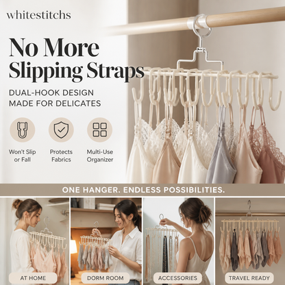📢📢50% OFF!! ⏰ Lingerie Hanger with Straps — Multifunctional Double-Hook Holder for Camisoles