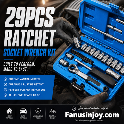 🎉 2026 Sale — Over 16,600 Sold!🔧29‑Pcs Ratchet Socket Wrench Kit 🛠️