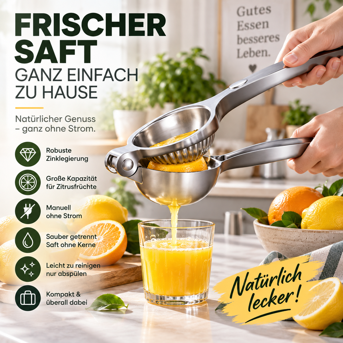 🍊 Large Zinc Alloy Portable Manual Juicer