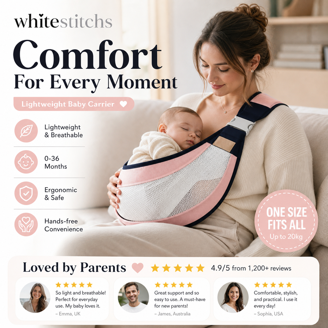 🎉Hot Sale👶4-in-1 Breathable Baby Carrier✨0-36 Months, Front/Back/Facing In/Out – Hands-Free