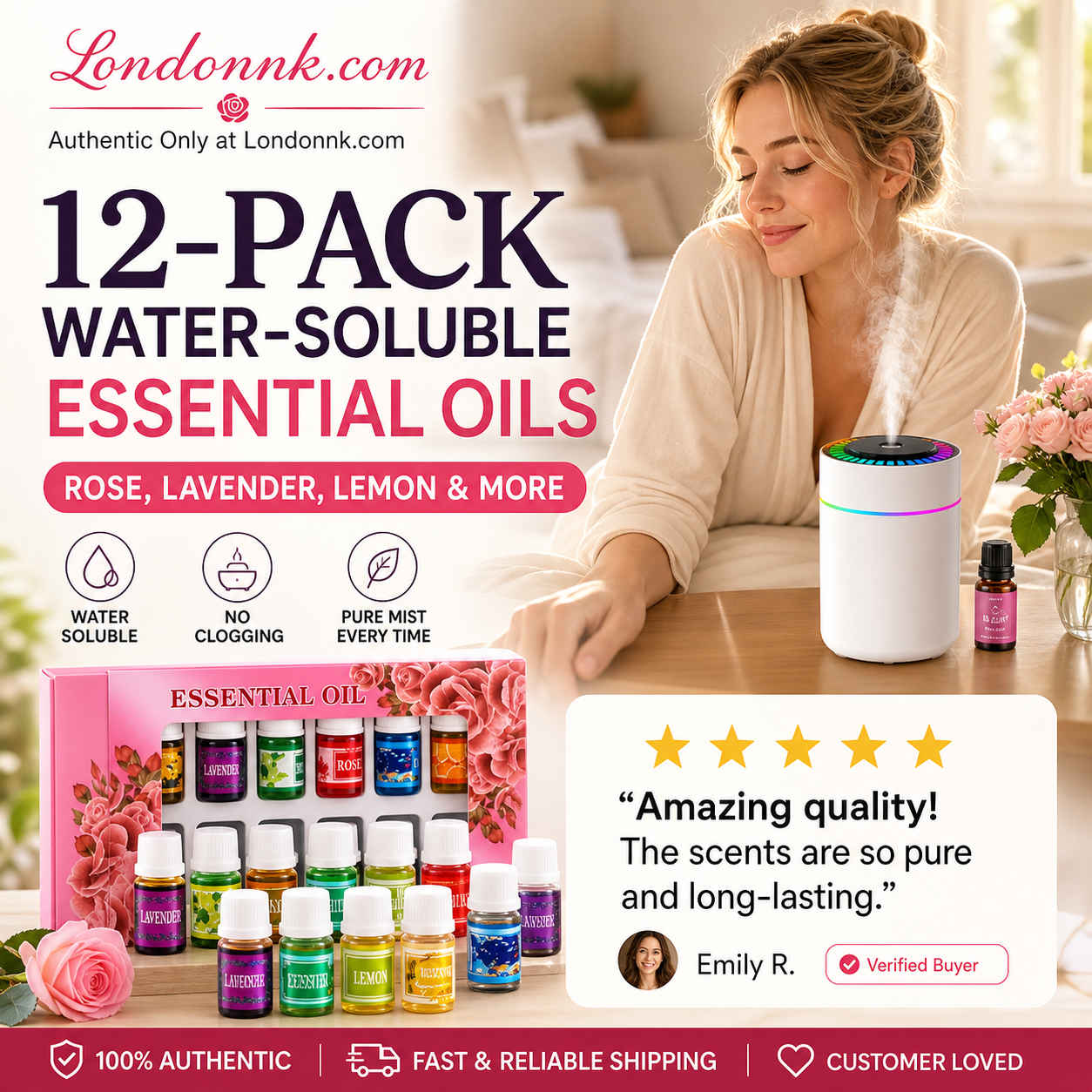 🌺 Last Day: 50% Off for a Limited Time! 🌷12-Pack Water Soluble Essential Oils Set