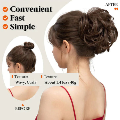 👱♀️ LIMITED-TIME 50% OFF! ✨ Clip-In Messy Side Comb Hair Bun – Instant Voluminous Updo, Heat Resistant 🎀