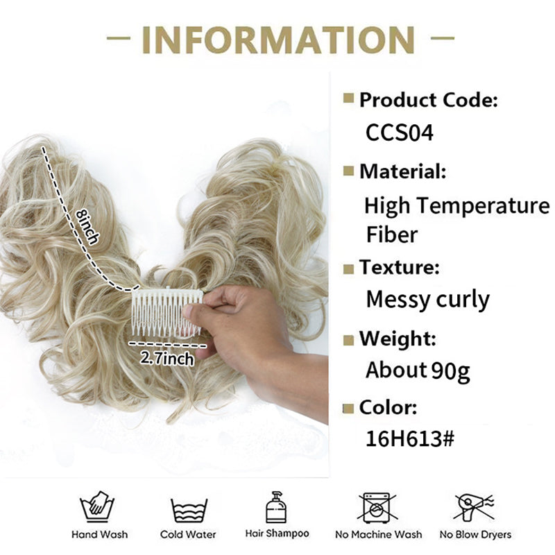 👱♀️ LIMITED-TIME 50% OFF! ✨ Clip-In Messy Side Comb Hair Bun – Instant Voluminous Updo, Heat Resistant 🎀