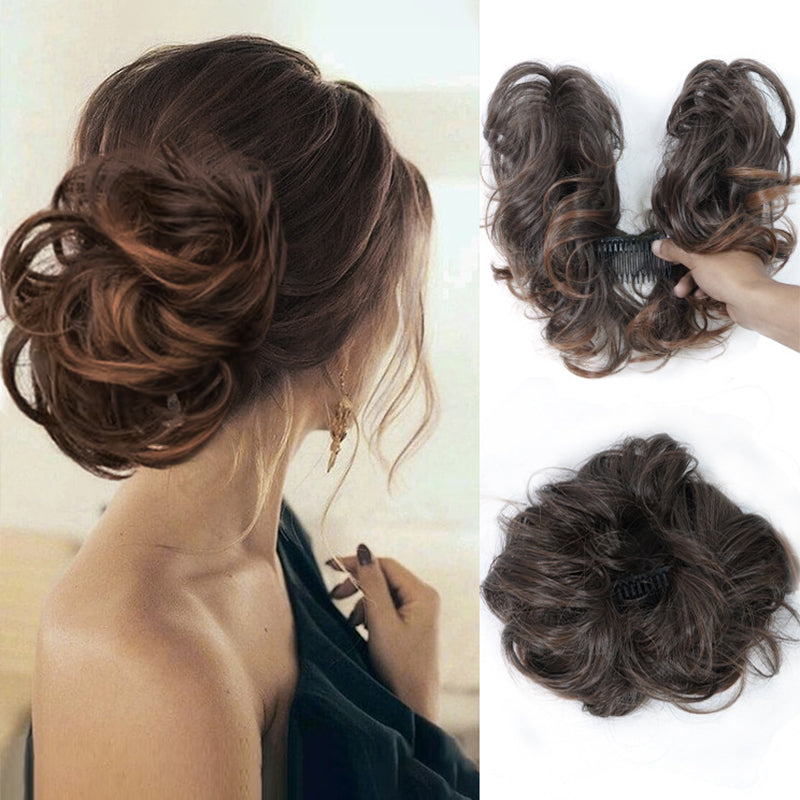 👱♀️ LIMITED-TIME 50% OFF! ✨ Clip-In Messy Side Comb Hair Bun – Instant Voluminous Updo, Heat Resistant 🎀