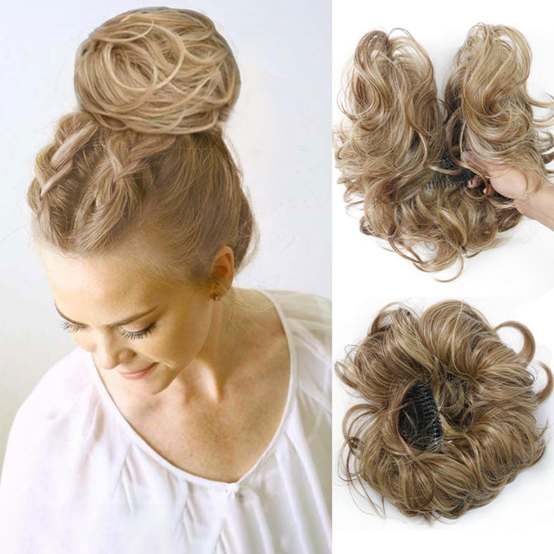 👱♀️ LIMITED-TIME 50% OFF! ✨ Clip-In Messy Side Comb Hair Bun – Instant Voluminous Updo, Heat Resistant 🎀