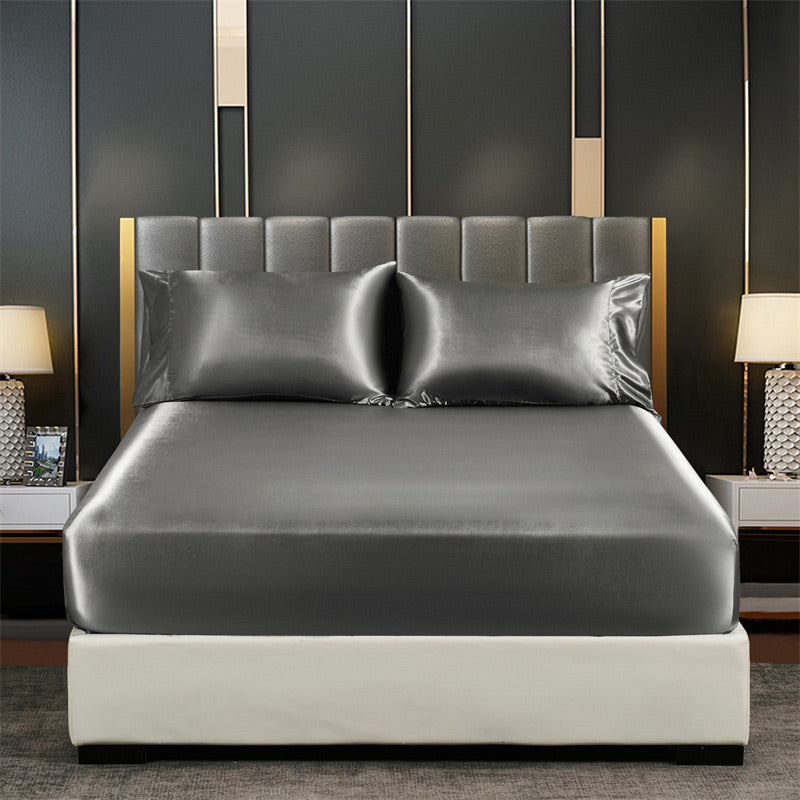 Satin Silk Cool Bed Fitted Sheet