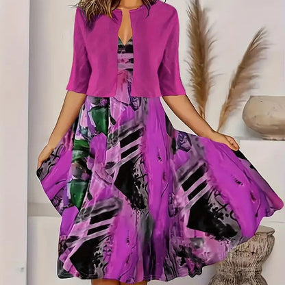 💎 50% OFF ELEGANT TWO-PIECE SET! 💎 Lightweight Cropped Cardigan & Sleeveless Dress – Perfect for Weddings & Office 👗