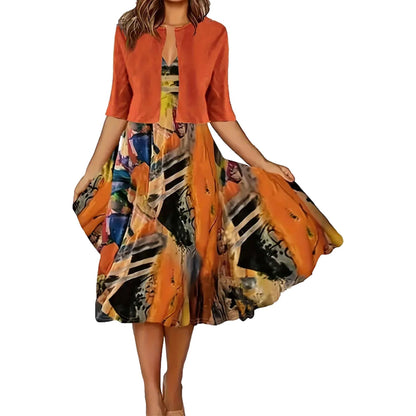 💎 50% OFF ELEGANT TWO-PIECE SET! 💎 Lightweight Cropped Cardigan & Sleeveless Dress – Perfect for Weddings & Office 👗