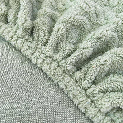 Faux Cashmere Stretch Sofa Cover with Anti-slip Backing