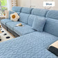 Faux Cashmere Stretch Sofa Cover with Anti-slip Backing