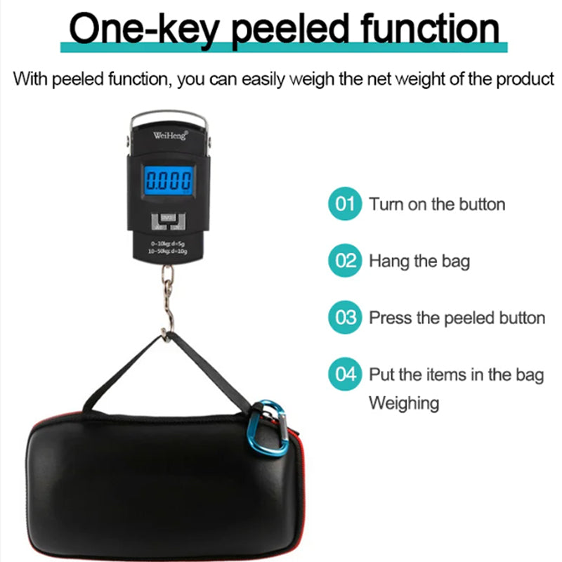 🧳 50% OFF! ⚖️ Portable Digital Luggage Scale with Hook – Accurate, compact & easy to use – Ideal for avoiding overweight baggage fees when traveling ✈️
