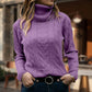 Women’s Solid Long Sleeve Knitted Turtleneck Sweater