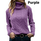 Women’s Solid Long Sleeve Knitted Turtleneck Sweater
