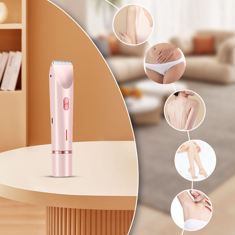 Electric Bikini Trimmer for Women, Rechargeable 2 in 1 Body & Facial Hair Removal, Waterproof Wet & Dry Use Trimmer for Women