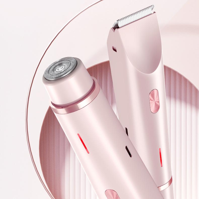 Electric Bikini Trimmer for Women, Rechargeable 2 in 1 Body & Facial Hair Removal, Waterproof Wet & Dry Use Trimmer for Women