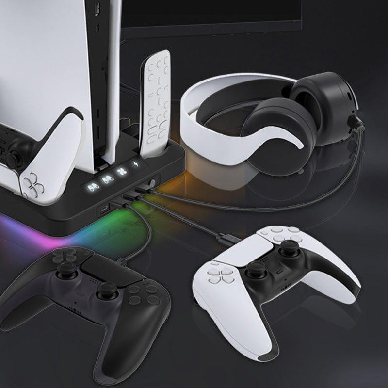 Multifunctional Cooling Stand Set for PS5/PS4