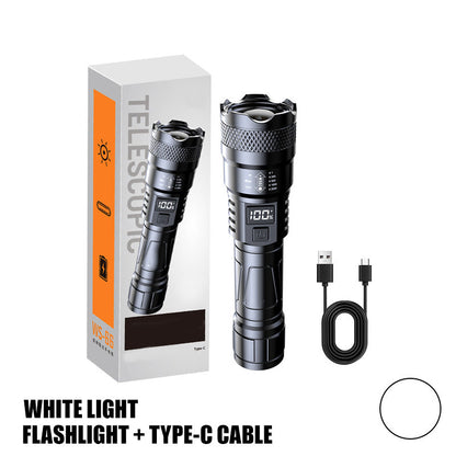 🔦 LED Strong Light Retractable Flashlight | Year-End Mega Sale 50% OFF | Zoomable Beam & Adjustable Length | Rechargeable for Outdoor & Emergency Use 🚀✨