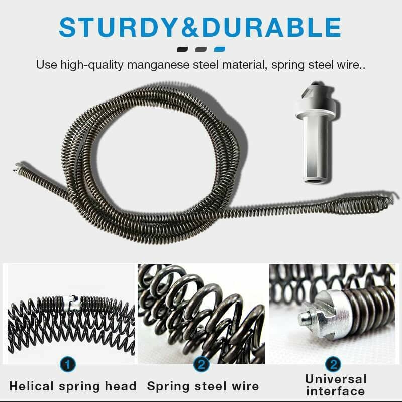 🔥HOT SALE🔥Electric Drain Dredging Spring - Professional Auger Cable for Unclogging Sinks, Bathtubs & Sewer Pipes