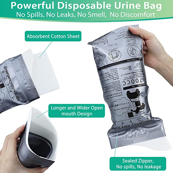 🥳2026 HOT SALE🥳💞50K+ SOLD!🚐🏕️ 50% OFF! 700ML Portable Travel Pee Bags – No more toilet worries on the road! Leak-proof, spill-proof, odor-neutralizing. Perfect for long journeys, camping & emergencies. Discreet & hygienic. 🛣️🧻