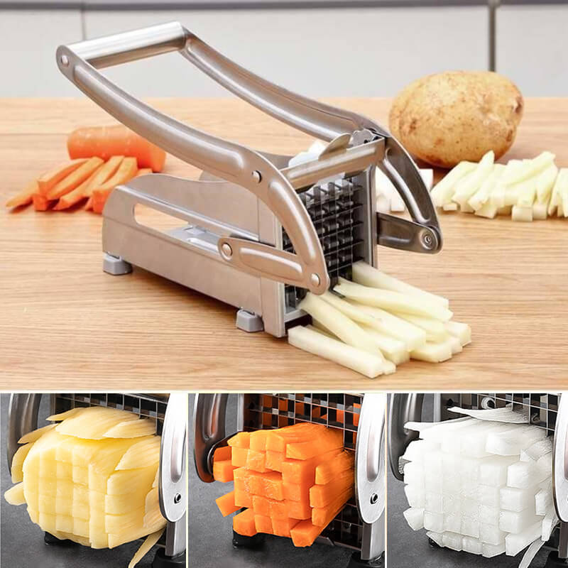 🥔 50% OFF! 🔪 Potato & Cucumber Slicer – Stainless Steel Blade, Suction Base & Easy Clean 🥒