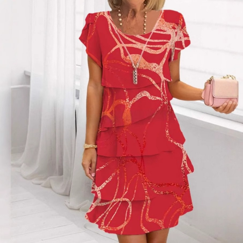 ⏳Limited-Time Offer⏰ Elegant Women's Ruffled Dress—Flattering fit, lightweight fabric, perfect for day to night