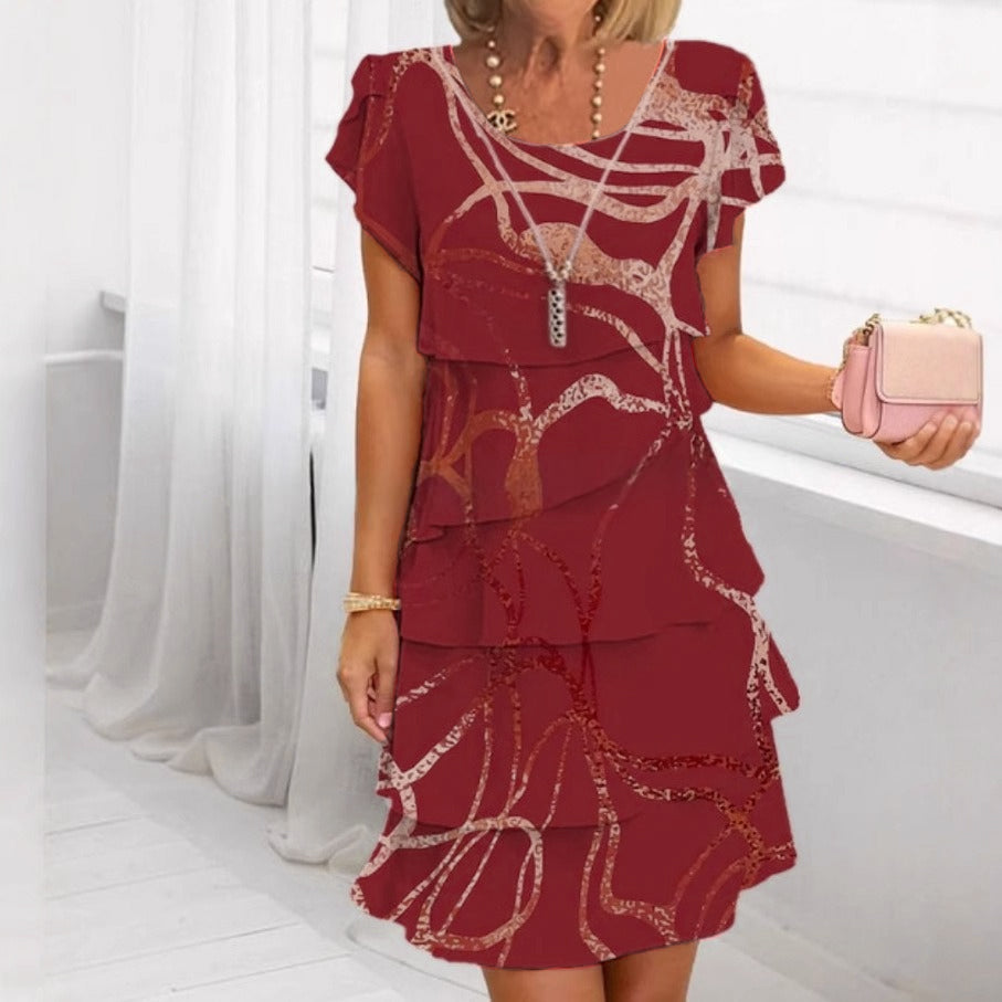 ⏳Limited-Time Offer⏰ Elegant Women's Ruffled Dress—Flattering fit, lightweight fabric, perfect for day to night