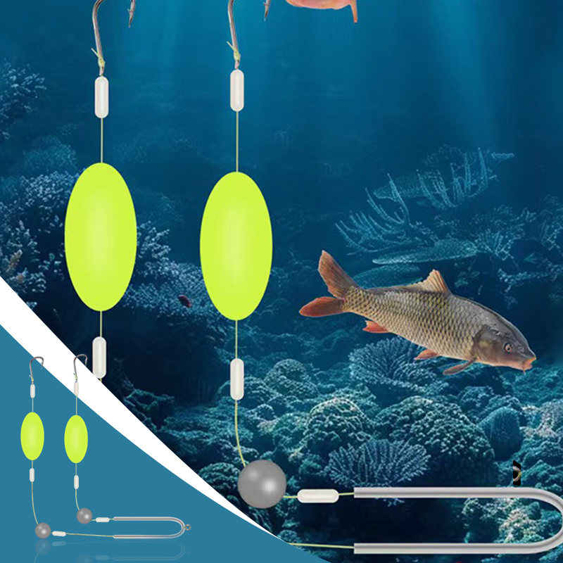 🎣⚡ Double-Hook Reverse Bottom Rig! Upgraded version boosts hook-up rat ...
