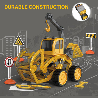 🚒🤖 Magnetic Remote-Controlled 2-in-1 Toy! 3+ Yrs Build & Command👷♂️