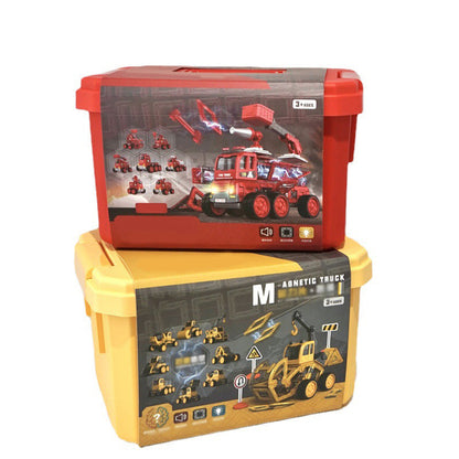 🚒🤖 Magnetic Remote-Controlled 2-in-1 Toy! 3+ Yrs Build & Command👷♂️