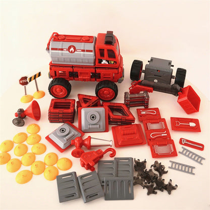 🚒🤖 Magnetic Remote-Controlled 2-in-1 Toy! 3+ Yrs Build & Command👷♂️