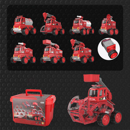 🚒🤖 Magnetic Remote-Controlled 2-in-1 Toy! 3+ Yrs Build & Command👷♂️