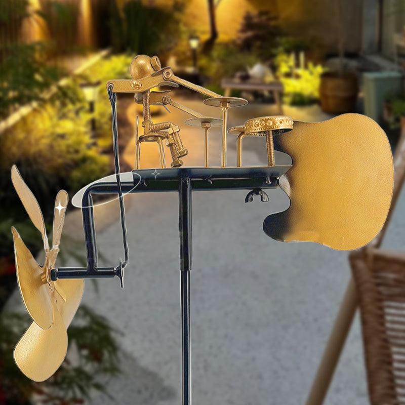 🔥Wind Meets Rhythm🥁Handmade Metal Rock Band Windmill🎁